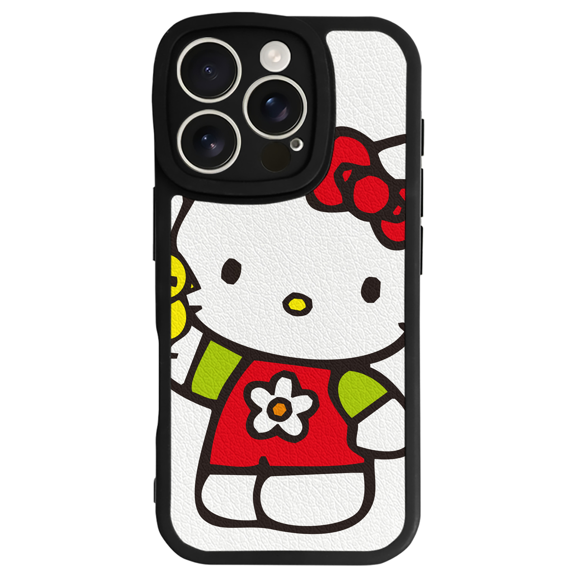 （画像用） Hello Kitty ハローキティ 【iPhone 16シリーズ対応】シリコンスマホケース（レザー調） 材質：シリコン